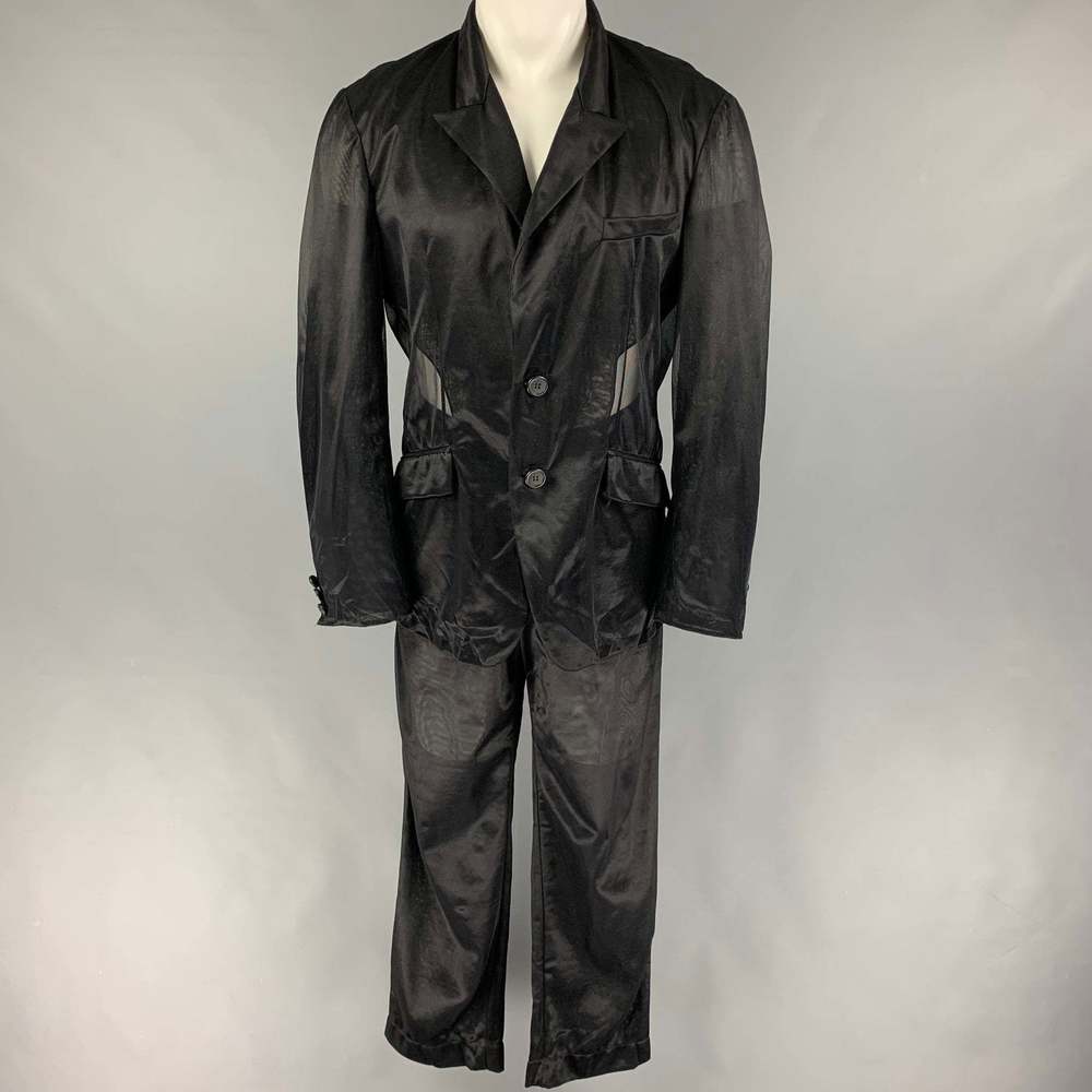 DOLCE & GABBANA Black See Through Polyamide Peak Lapel Suit - Picture 2 of 9